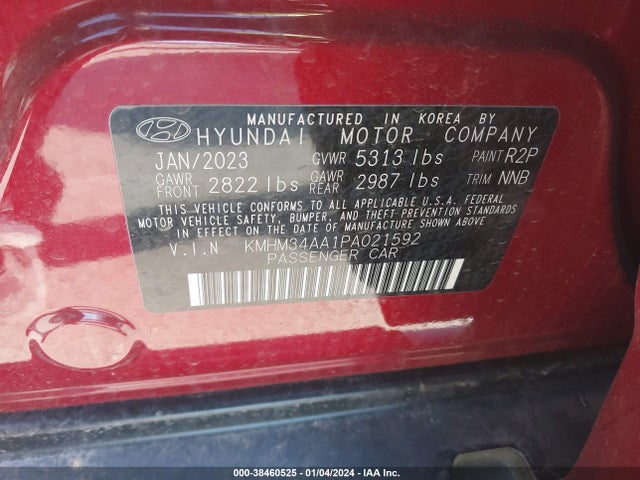 KMHM34AA1PA021592 Hyundai Ioniq 6 Sel