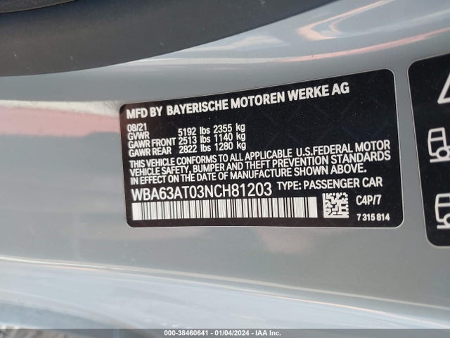 WBA63AT03NCH81203 BMW M440i Xdrive