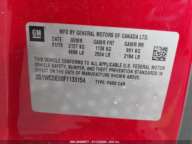 Chevrolet Impala Limited Ltz 2015 2G1WC5E30F1133154 Image 9