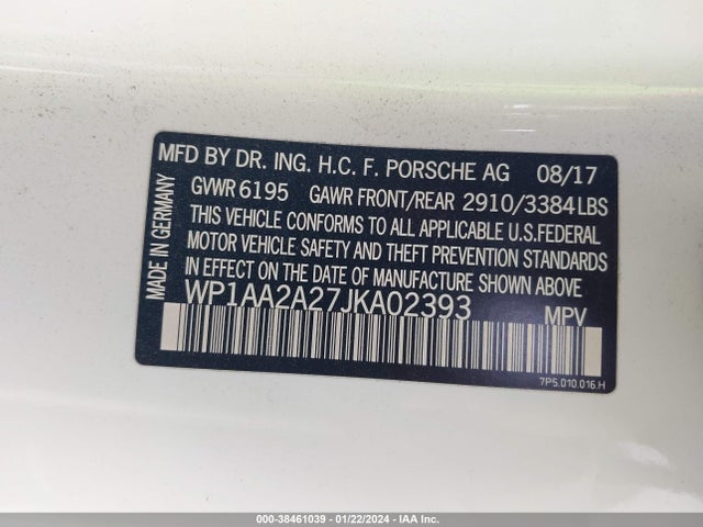 2018 PORSCHE CAYENNE WP1AA2A27JKA02393 Photo 8