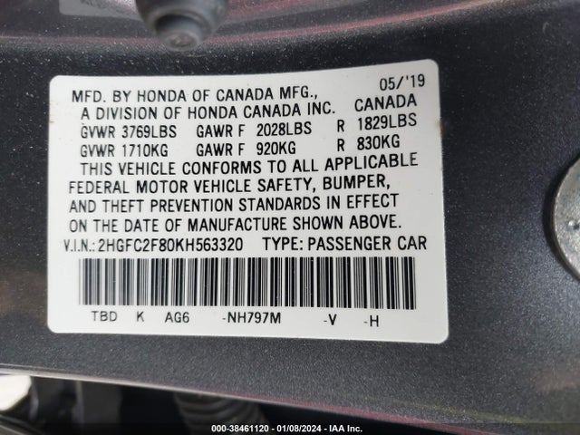 Honda Civic Sport 2019 2HGFC2F80KH563320 Image 9