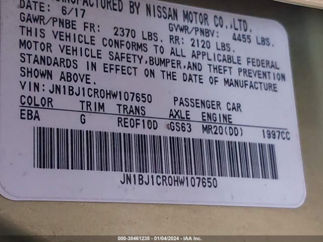 JN1BJ1CR0HW107650 Nissan Rogue Sport Sl