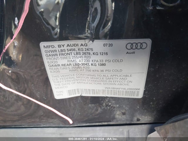 WA1BNAFY4L2092066 Audi Q5 Premium Plus 45 Tfsi Quattro S Tronic