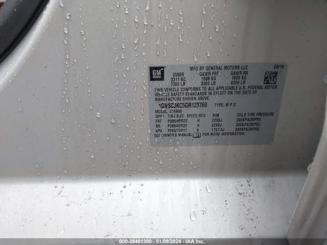 Chevrolet Suburban Ltz 2016 1GNSCJKC5GR123769 Image 9