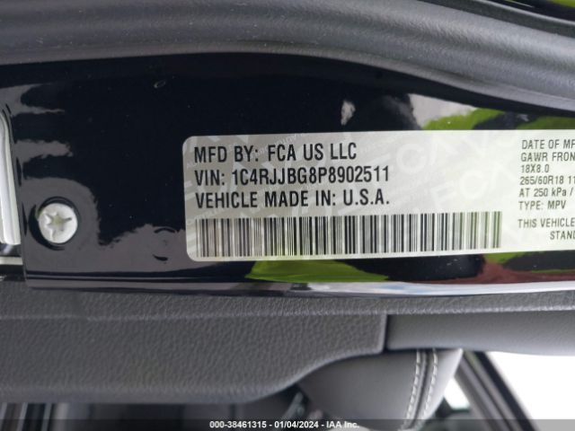 1C4RJJBG8P8902511 Jeep Grand Cherokee L Limited 4x2
