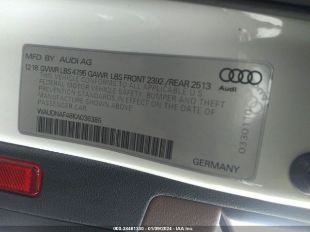 WAUDNAF48KA036385 Audi A4 45 Premium