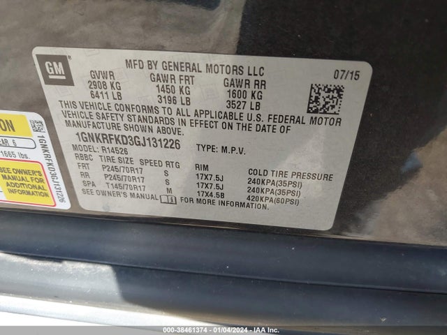 Chevrolet Traverse Ls 2016 1GNKRFKD3GJ131226 Image 9