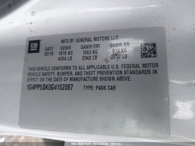 1G4PP5SK0G4152087 Buick Verano