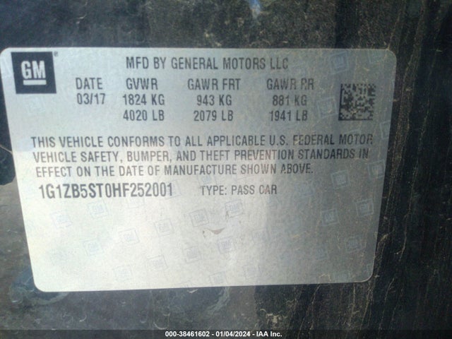 Chevrolet MALIBU LS 2017 1G1ZB5ST0HF252001 Image 9