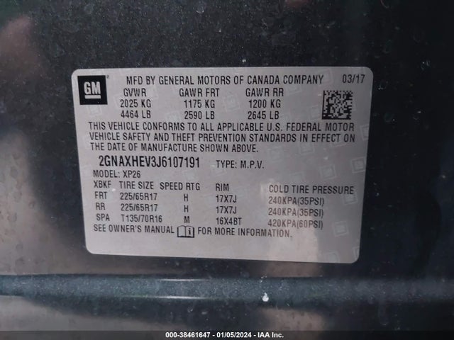 Chevrolet EQUINOX LS 2018 2GNAXHEV3J6107191 Image 9