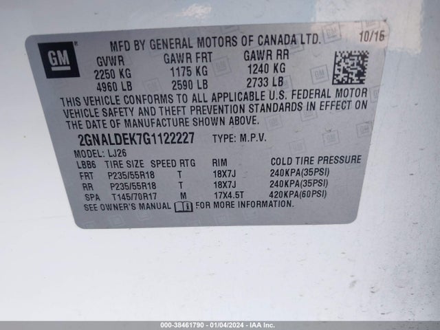 Chevrolet Equinox Ltz 2016 2GNALDEK7G1122227 Image 9