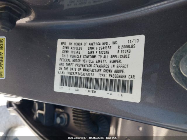 1HGCR2F34EA078073 Honda ACCORD LX