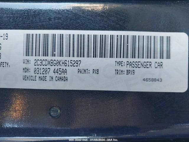 Dodge Charger Sxt Rwd 2019 2C3CDXBG0KH615297 Image 9
