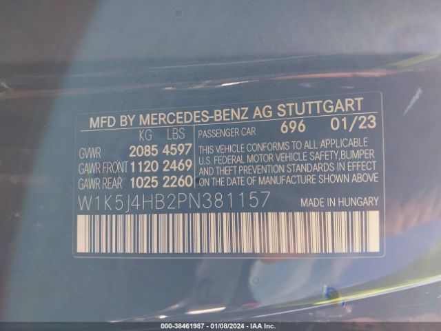 W1K5J4HB2PN381157 Mercedes-Benz Cla 250 Coupe 4matic