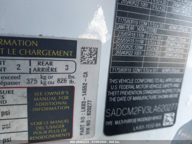 2020 JAGUAR F-PACE SADCM2FV3LA620277 Photo 8