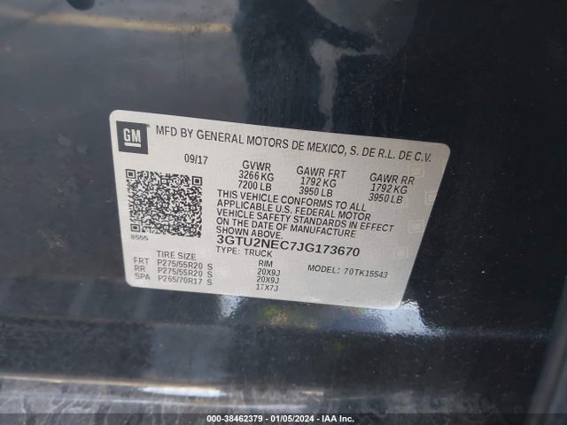 GMC Sierra 1500 Slt 2018 3GTU2NEC7JG173670 Image 9
