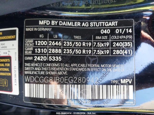 WDCGG8JB0EG280942 Mercedes-Benz Glk 350 4matic