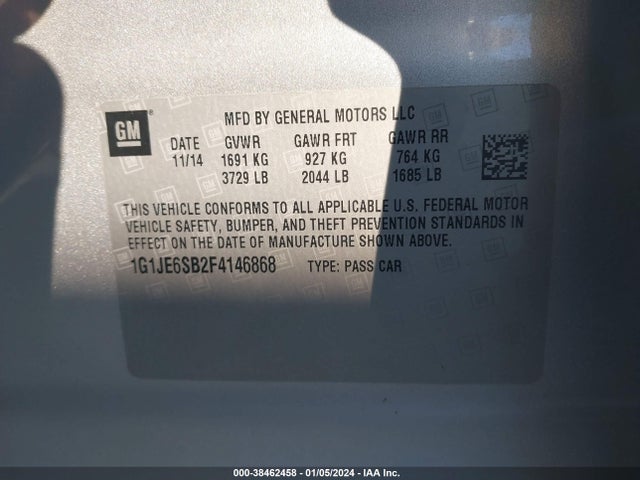 Chevrolet Sonic Ltz Auto 2015 1G1JE6SB2F4146868 Image 9