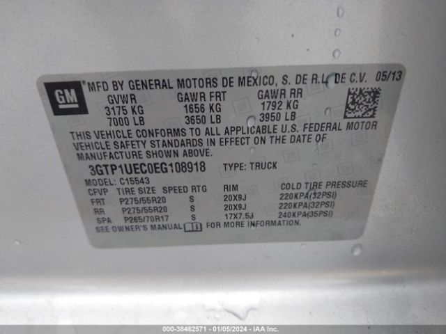 3GTP1UEC0EG108918 GMC Sierra 1500 Sle