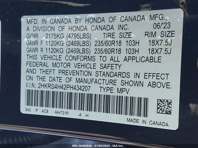 Honda Cr-v Ex Awd 2023 2HKRS4H42PH434207 Image 9