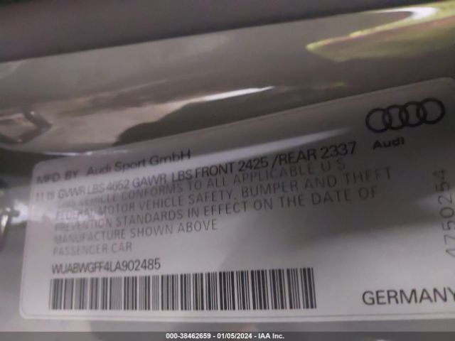 WUABWGFF4LA902485 Audi Rs 3 Tfsi Quattro S Tronic