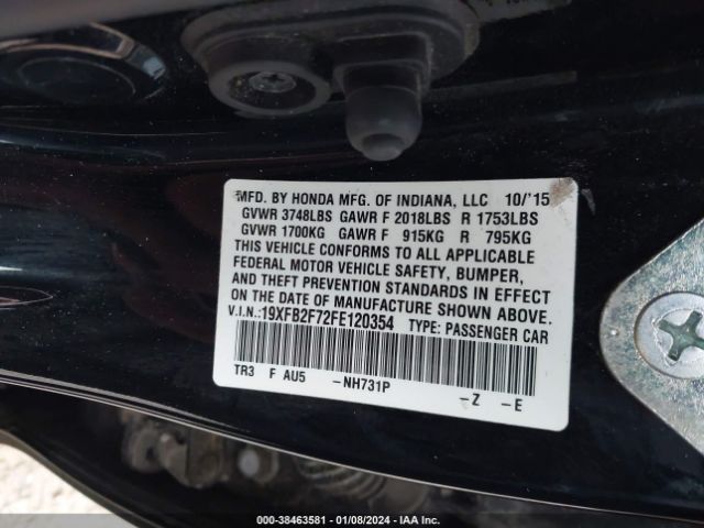 19XFB2F72FE120354 Honda CIVIC SE