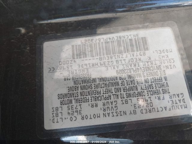3N1CN8EV4PL823029 Nissan Versa 1.6 Sv Xtronic Cvt
