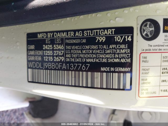 WDDLJ9BB0FA137767 Mercedes-Benz Cls 550 4matic