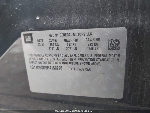 Chevrolet Sonic Lt Auto 2017 1G1JD5SG0H4150798 Image 9