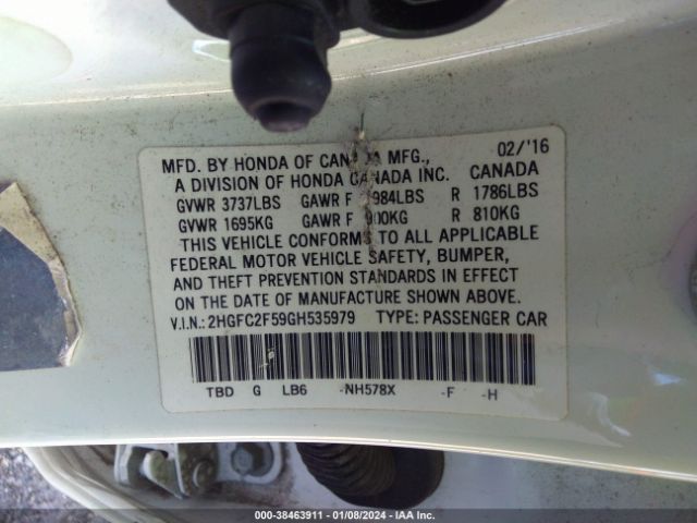 2HGFC2F59GH535979 Honda Civic Lx
