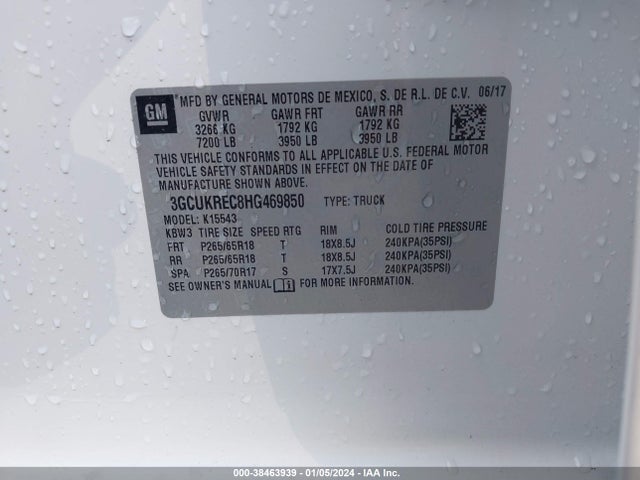 Chevrolet Silverado 1500 2lt 2017 3GCUKREC8HG469850 Image 9