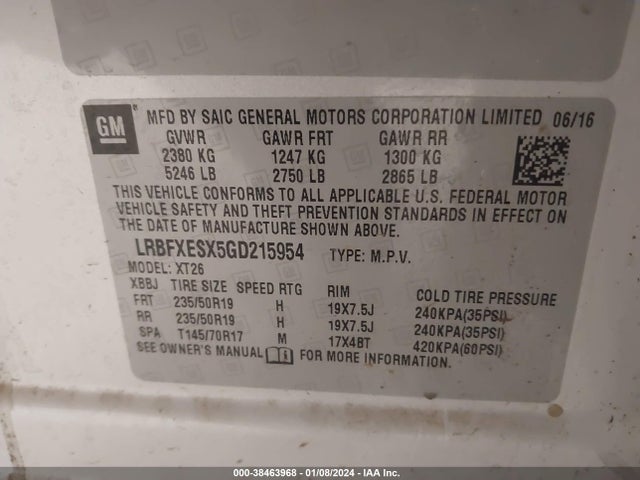 Buick Envision Premium I 2016 LRBFXESX5GD215954 Image 9