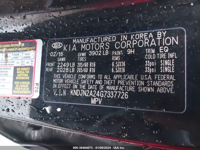 KIA Soul 2016 KNDJN2A24G7337726 Image 9