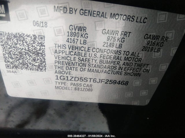 Chevrolet MALIBU LT 2018 1G1ZD5ST6JF259468 Image 9