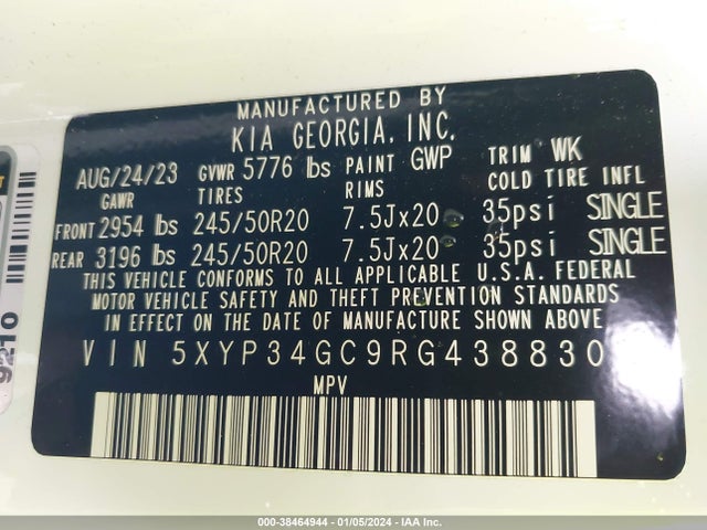 KIA Telluride Ex 2024 5XYP34GC9RG438830 Image 9