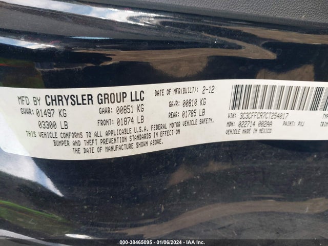 2012 FIAT 500 3C3CFFCR7CT254017 Photo 8