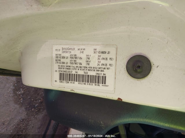 2002 DODGE RAM 1500 SLT VIN: 3D7HA18N02G169137