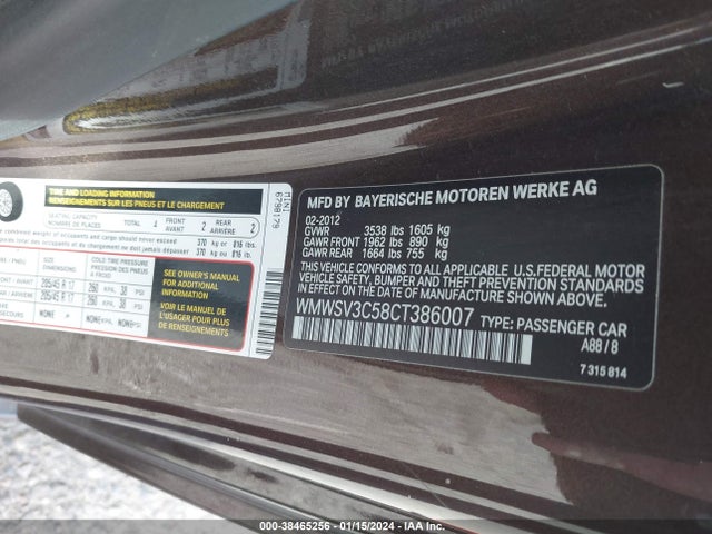2012 MINI COOPER S WMWSV3C58CT386007 Photo 8