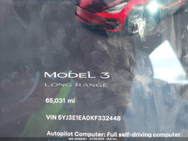 Tesla Model 3 Long Range/mid Range/standard Range/standard Range Plus 2019 5YJ3E1EA0KF332448 Image 15