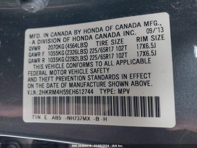 Honda CR-V EX 2014 2HKRM4H59EH612744 Image 9
