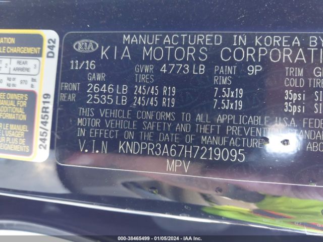 KNDPR3A67H7219095 KIA Sportage Sx Turbo
