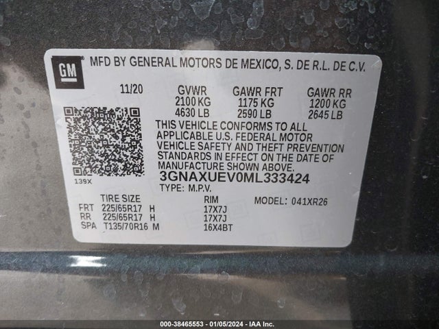 Chevrolet Equinox Awd Lt 2021 3GNAXUEV0ML333424 Image 9