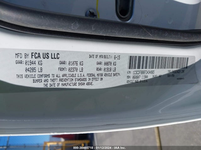 Dodge DART SXT 2015 1C3CDFBB6FD434965 Image 9