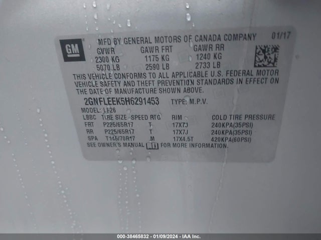 Chevrolet EQUINOX LS 2017 2GNFLEEK5H6291453 Image 9