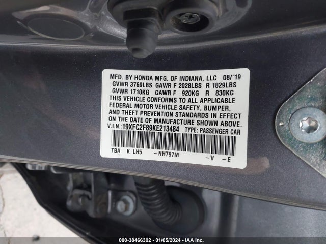 Honda Civic Sport 2019 19XFC2F89KE213484 Image 9