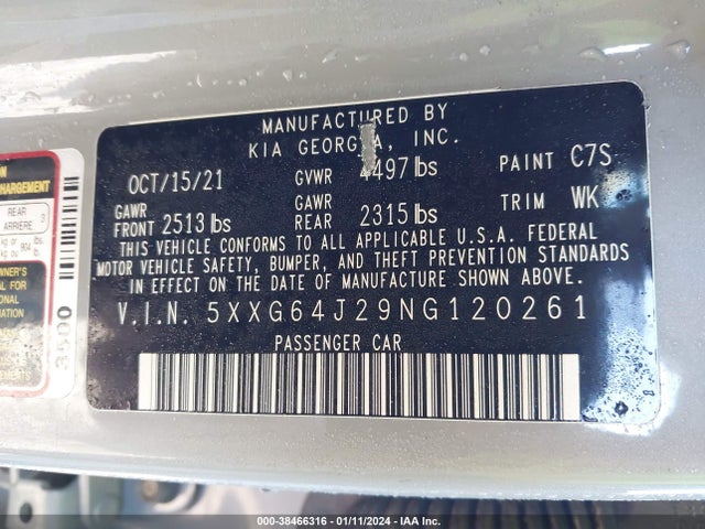 KIA K5 Gt-line 2022 5XXG64J29NG120261 Image 9
