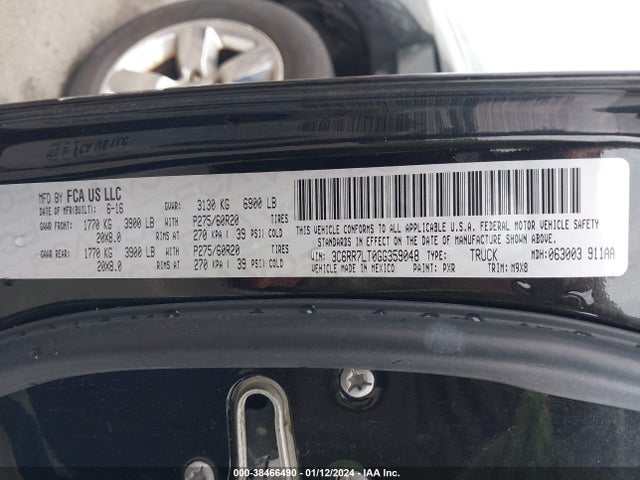 RAM 1500 Big Horn 2016 3C6RR7LT0GG359048 Image 9