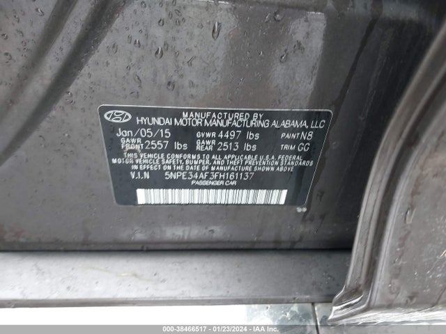 2015 HYUNDAI SONATA SPORT VIN: 5NPE34AF3FH161137