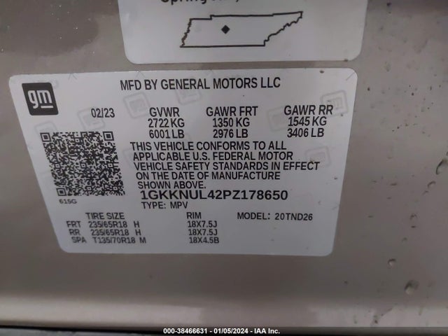 GMC Acadia Awd Slt 2023 1GKKNUL42PZ178650 Image 9