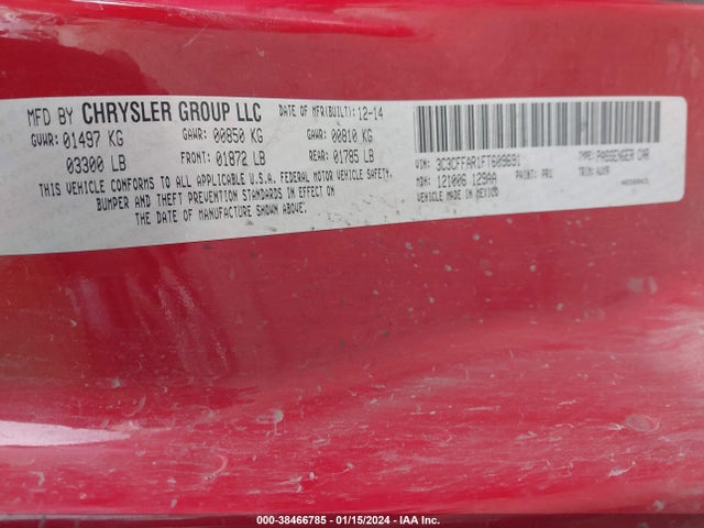 2015 FIAT 500 3C3CFFAR1FT609691 Photo 8